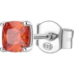 Náušnice Brosway 1ks FANCY ORANGE s oranžovým solitérem - Stříbro 925