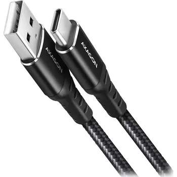 Datový kabel AXAGON datový a nabíjecí kabel USB-A na USB-C / USB2.0 / 3A / opletený / 2m / černý