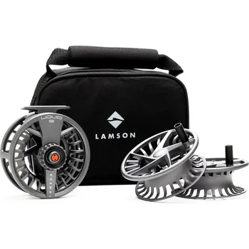 Rybářský naviják Lamson Naviják Liquid S HD Pack Smoke 2 Cívky #4-6