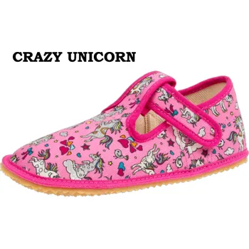 Dívčí bačkory Bačkůrky BFN 170020/W - CRAZY UNICORN, Beda Barefoot Velikost: 33