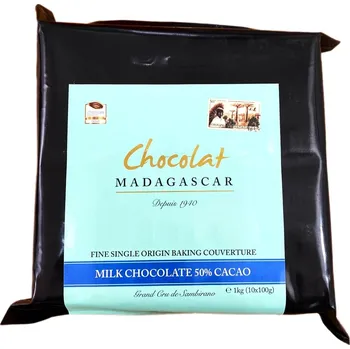 Čokoláda Chocolat Madagascar Mléčná čokoláda na pečení 50 % kakaa Grand cru de Sambirano boby - 1 kg