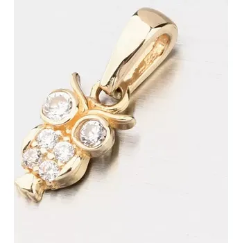 Přívěsek Sova se zirkony - zlato 585 GCA13-013