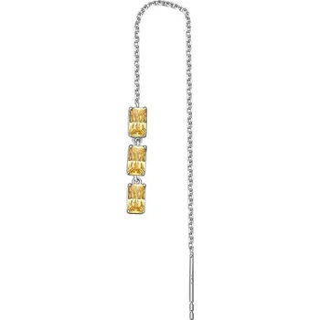 Náušnice Náušnice Brosway 1ks FANCY ENERGY YELLOW s třemi žlutými kameny - Stříbro 925