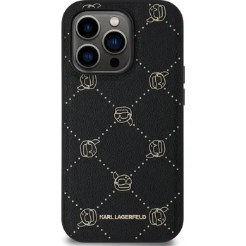 Pouzdro na mobilní telefon Kryt na mobil Karl Lagerfeld PU Karl Heads Pattern MagSafe Zadní Kryt pro iPhone 14 Pro Max Black