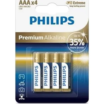 Článková baterie Baterie Philips LR03M4B/10 Premium Alkalické AAA 4ks