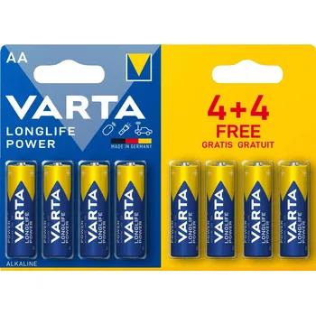 Baterie tužková AA LR6 (4+4ks) alkalická Longlife Power VARTA