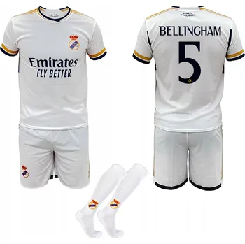 ShopJK Dětský fotbalový dres s podkolenkami Bellingham Real Madrid Rozměry: 158