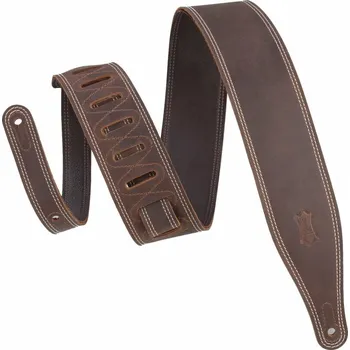 Kytarový popruh Levy's Like Butter 2.5 Double Stitched Dark Brown Kytarový pás (Jako nové)