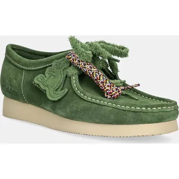Pánské polobotky Semišové polobotky Clarks Originals Wallabee 2604, 45, zelená, 77X