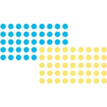 Kotouček do pokladny a tiskárny štítků Kulaté etikety Franken, 19 mm, žlutá/modrá