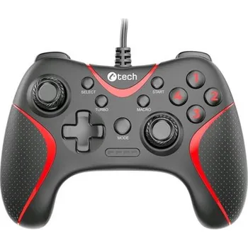 Herní příslušenství Gamepad C-TECH Theon pro PC/PS3, 2 programovatelná makro tlačítka, 2x analog, X-input, vibrační, 1,8m kabel, USB