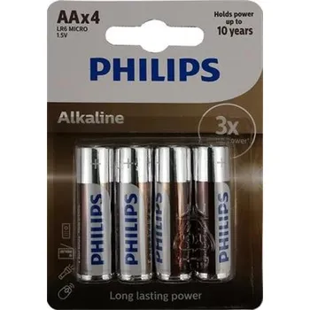 Článková baterie Baterie Philips LR6A4B/10 Alkalické AA 4ks