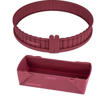 Forma na pečení Coox Sada silikonové pečicí fromy M a formy na koláč, Ø 26 cm, červená