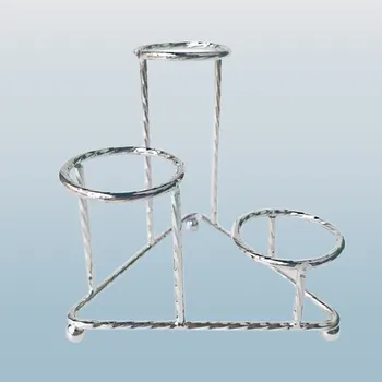 Kovový stojan na 3 koule 10 cm – stříbrné provedení