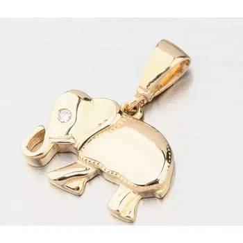 Přívěsek Slon se zirkonem - zlato 585 GCA13-010