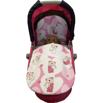 SDS Peřinky do kočárku pro panenky 27 x 40 cm/ 25 x 20 cm, Medvídek srdíčka