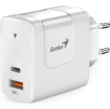 GENIUS nabíječka PD-65AC, 65W, rychlé nabíjení, USB-C PD3.0, USB-A QC3.0, bílá