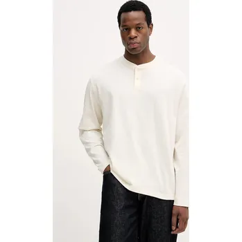 Bavlněné tričko s dlouhým rukávem United Colors of Benetton 3L6PU10B6 béžová 01B, vel. L