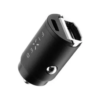 Nabíječka FIXED s USB-C a USB-A výstupem v miniaturním provedení, podpora PD, 30W, černá