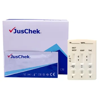 Diagnostický test 10x JusChek drogový test z vlasů na pervitin, ampfetaminy, Cannabis a opiáty