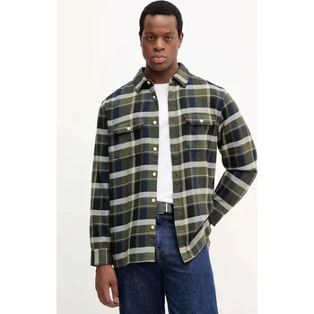 Pánská košile Bavlněná košile Levi's pánská, zelená barva, relaxed, s klasickým límcem 19573.0288 78A, vel. XL