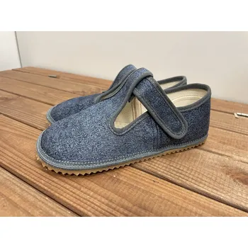Dívčí bačkory Beda barefoot Bačkůrky - GREY Denim (BF 060010/W), Boty Beda Velikost: 28