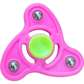 Gadget Fidget Spinner – trojramenný antistresový spinner s kovovými závažími, růžovo/zelený