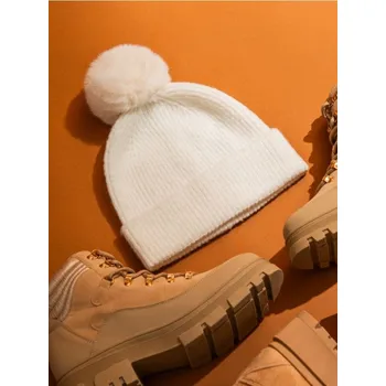 Čepice Sinsay - Čepice z žebrovaného úpletu - krémová - 764FG-01X - 764FG-01X-ONE