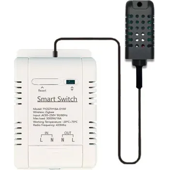 Měřič spotřeby EwTouch TH16 eWelink Wi-Fi spínač s měřením teploty a vlhkosti, RF 433MHz ET-TH-16-RF