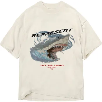 Pánské tenisky Represent Only The Strong Survive Shark T-Shirt Vintage White L