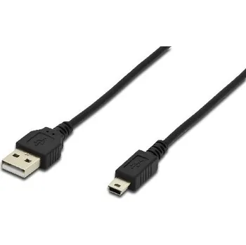 Datový kabel Digitus Připojovací kabel USB 2.0, typ A - mini B (5pin) M/M, 1,8 m, USB 2.0, bl