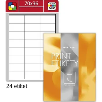 Kotouček do pokladny a tiskárny štítků Univerzální etikety S&K Label, 70x36 mm, barevné - mix variant či barev