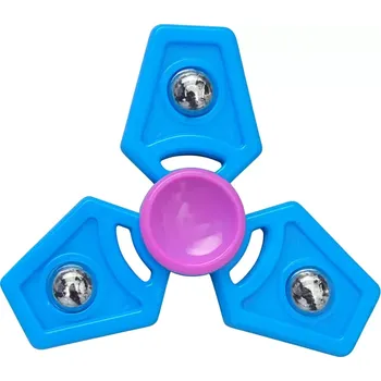 Gadget Fidget Spinner – trojramenný antistresový spinner s kovovými závažími, modro/růžový