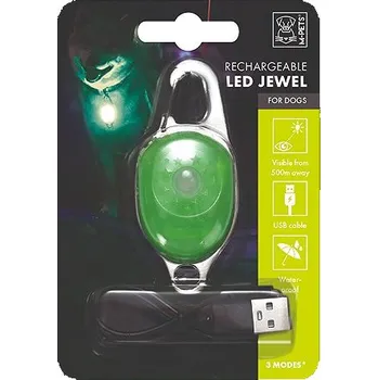 Obojek pro psa M-Pets LED nabíjecí světýlko na obojek - zelené