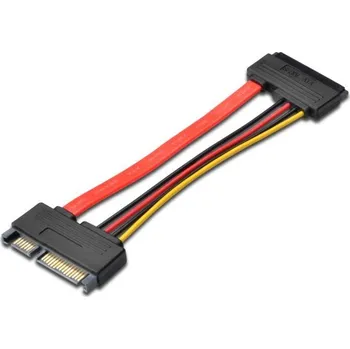 Datový kabel PremiumCord Prodlužka k HDD SATA 22pin, data + napájení, M/F, 15cm
