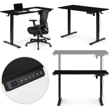 MODERNHOME Nastavitelný elektrický psací stůl 120x60 cm Nastavení výšky 72-117 cm černý ModernHome