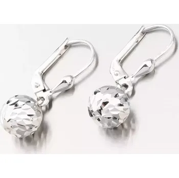 Náušnice Visací náušnice kuličky z bílého zlata 585 GCA12-007