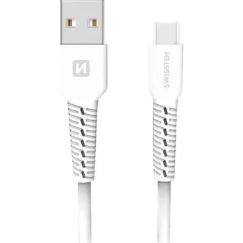 Swissten TPU nabíjecí kabel USB / USB-C 1,0 M BÍLÝ