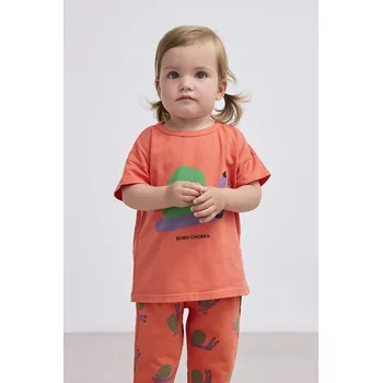 Chlapecké tričko Bavlněné dětské tričko Bobo Choses Funny Snail 125AB012 oranžová 23X, vel. 68