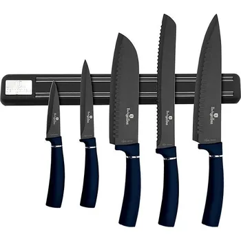 Kuchyňský nůž BERLINGERHAUS Sada nožů s magnetickým držákem 6 ks Aquamarine Metallic Line