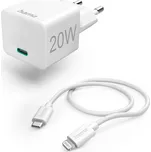 Hama set: rychlá USB nabíječka USB-C PD 20 W + kabel USB-C Lightning 1 m