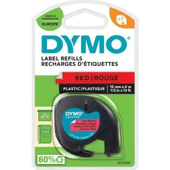 Kotouček do pokladny a tiskárny štítků Plastová páska DYMO LetraTag, 12 mm, červená