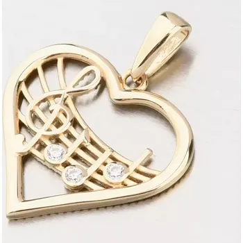 Přívěsek Přívěsek srdce a noty zlato 585 GCA13-015