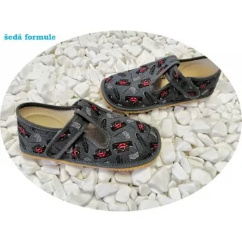 Dívčí bačkory Beda barefoot Bačkůrky - GREY FORMULA/šedá formule (BF 060010/W), Boty Beda Velikost: 26