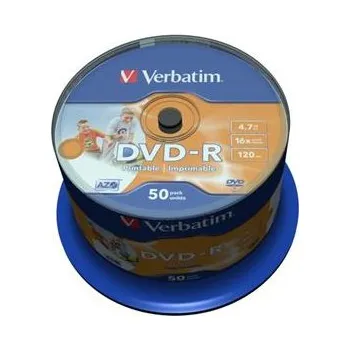 Příslušenství pro datový nosič Verbatim DVD-R 4,7GB 16x, 50ks - média, Wide Inkjet Printable No ID Brand, AZO, spindle 43533