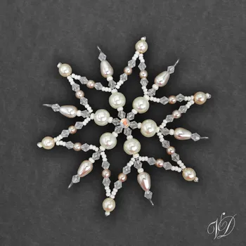 Vánoční ozdoba Vánoční korálková hvězda 0387 (PEVNÁ A NEREZ) Christmas bead ornament (Vánoční hvězda z korálků - Korálková hvězdička a vločka - Hvězdy a hvězdičky z korálků - Christmas bead star)