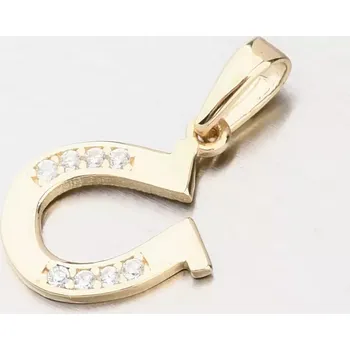 Přívěsek Podkova se zirkony - zlato 585 GCA13-008