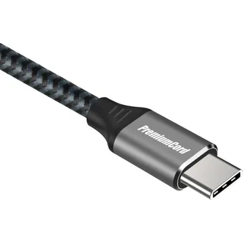 Počítačové příslušenství PremiumCord USB-C kabel ( USB 3.2 GEN 2, 3A, 60W, 20Gbit/s ) bavlněný oplet, 1m