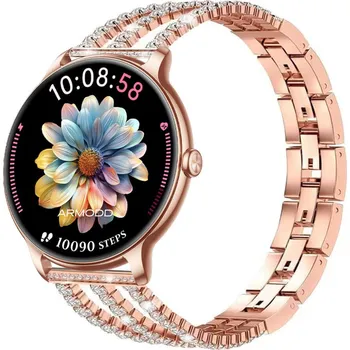 ARMODD Slim rose gold s kovovým třpytivým řemínkem + silikonový řemínek
