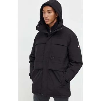 Bunda Tommy Jeans pánská, černá barva, přechodná DM0DM17227 99X, vel. XXL